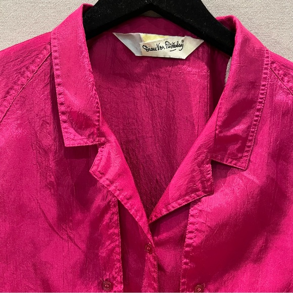 Diane Von Furstenberg Vintage Fuchsia Button Up Top - Picture 7 of 11